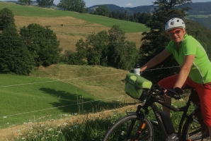 Katja sur le vélo