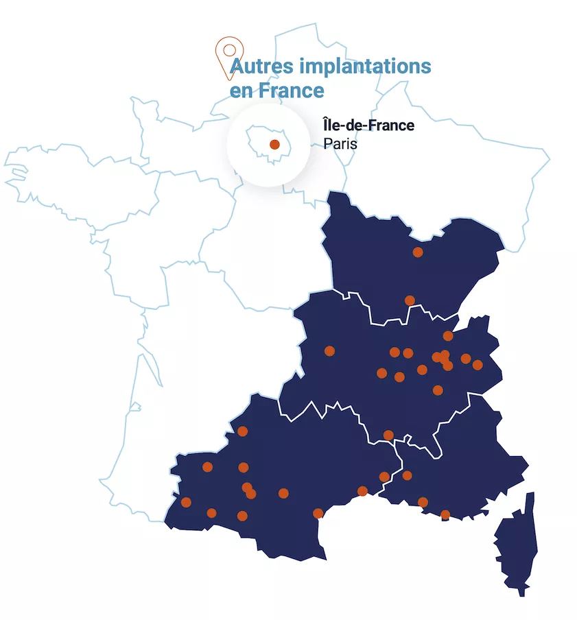 carte des implantations grand sud 